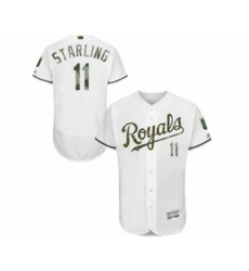 Kansas City Royals Bubba Starling Authentic White 2016 Memorial Day Fashion Flex Base Baseball Player Jersey