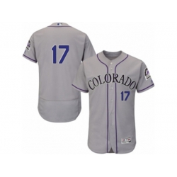 Colorado Rockies #17 Todd Helton Grey Flexbase Authentic Collection MLB Jersey Colorado Rockies #17 Todd Helton Grey Flexbase Authentic Collection MLB Jersey