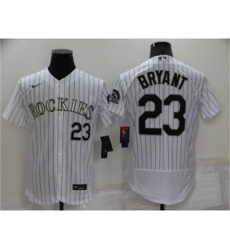 Colorado Rockies #23 Kris Bryant White Stitched MLB Flex Base Nike Jersey