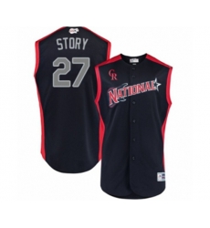 Colorado Rockies #27 Trevor Story Authentic Navy Blue National League 2019 Baseball All-Star Jersey