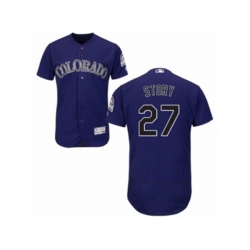 Colorado Rockies #27 Trevor Story Purple Flexbase Authentic Collection MLB Jersey Colorado Rockies #27 Trevor Story Purple Flexbase Authentic Collection MLB Jersey