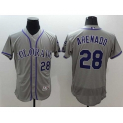 Colorado Rockies #28 Nolan Arenado Majestic Grey Flexbase Authentic Collection Player Jersey Colorado Rockies #28 Nolan Arenado Majestic Grey Flexbase Authentic Collection Player Jersey