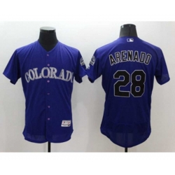 Colorado Rockies #28 Nolan Arenado Majestic Purple Flexbase Authentic Collection Player Jersey Colorado Rockies #28 Nolan Arenado Majestic Purple Flexbase Authentic Collection Player Jersey