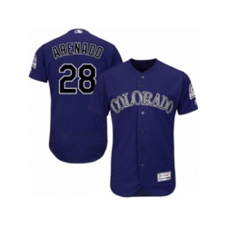 Colorado Rockies #28 Nolan Arenado Purple Flexbase Authentic Collection MLB Jersey Colorado Rockies #28 Nolan Arenado Purple Flexbase Authentic Collection MLB Jersey