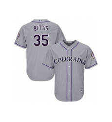 Colorado Rockies #35 Chad Bettis Replica Grey Road Cool Base MLB Jersey