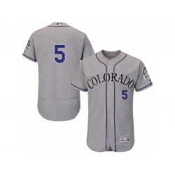 Colorado Rockies #5 Carlos Gonzalez Grey Flexbase Authentic Collection MLB Jersey Colorado Rockies #5 Carlos Gonzalez Grey Flexbase Authentic Collection MLB Jersey