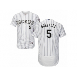 Colorado Rockies #5 Carlos Gonzalez White Flexbase Authentic Collection MLB Jersey Colorado Rockies #5 Carlos Gonzalez White Flexbase Authentic Collection MLB Jersey