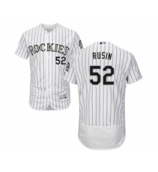 Colorado Rockies #52 Chris Rusin White Home Flex Base Authentic Collection Baseball Jersey
