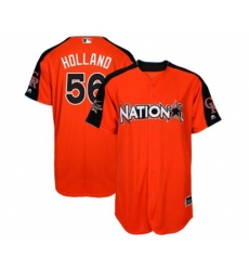 Colorado Rockies #56 Greg Holland Authentic Orange National League 2017 Baseball All-Star Baseball Jersey