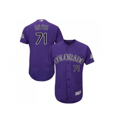 Colorado Rockies #71 Wade Davis Purple Flexbase Authentic Collection Stitched MLB Jersey