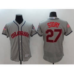 MLB Colorado Rockies #27 Trevor Story Gray Stars & Stripes 2016 Independence Day Flex Base Jersey MLB Colorado Rockies #27 Trevor Story Gray Stars & Stripes 2016 Independence Day Flex Base Jersey