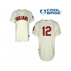 Cleveland Indians #12 Francisco Lindor Authentic Cream Alternate 2 Cool Base MLB Jersey
