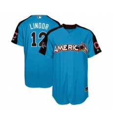 Cleveland Indians #12 Francisco Lindor Replica Blue American League 2017 Baseball All-Star Baseball Jersey