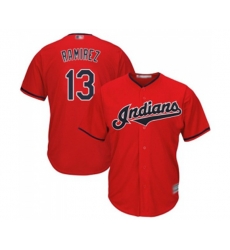 Cleveland Indians #13 Hanley Ramirez Replica Scarlet Alternate 2 Cool Base Baseball Jersey
