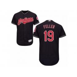 Cleveland Indians #19 Bob Feller Navy Blue Flexbase Authentic Collection MLB Jersey