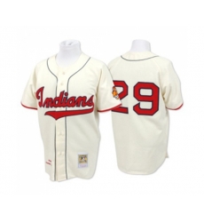 Cleveland Indians #29 Satchel Paige Replica Cream Throwback Baseball Jersey