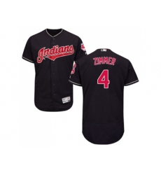 Cleveland Indians #4 Bradley Zimmer Navy Blue Flexbase Authentic Collection Stitched MLB Jersey