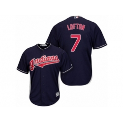 Cleveland Indians #7 Kenny Lofton Replica Navy Blue Alternate 1 Cool Base MLB Jersey