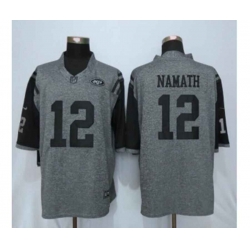 New York Jets #12 Joe Namath Gray Stitched Gridiron Gray Limited Jersey