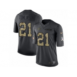 New York Jets #21 LaDainian Tomlinson Limited Black 2016 Salute to Service NFL Jersey