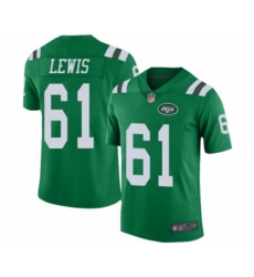 New York Jets #61 Alex Lewis Limited Green Rush Vapor Untouchable Football Jersey