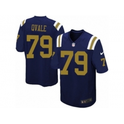New York Jets #79 Brent Qvale Limited Navy Blue Alternate NFL Jersey