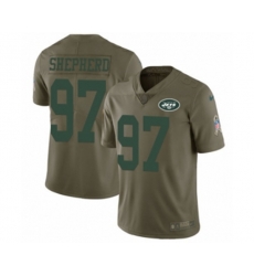 New York Jets #97 Nathan Shepherd Limited Olive 2017 Salute to Service NFL Jersey