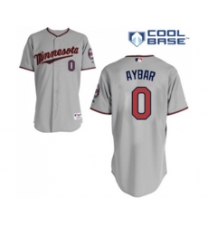 Minnesota Twins #0 Erick Aybar Replica Grey Road Cool Base Baseball Jersey