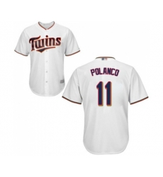 Minnesota Twins #11 Jorge Polanco Replica White Home Cool Base Baseball Jersey