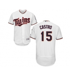 Minnesota Twins #15 Jason Castro White Home Flex Base Authentic Collection Baseball Jersey