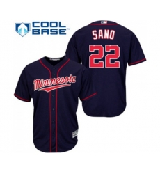 Minnesota Twins #22 Miguel Sano Replica Navy Blue Alternate Road Cool Base Baseball Jersey