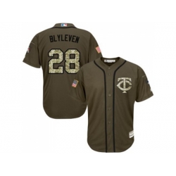 Minnesota Twins #28 Bert Blyleven Green Salute to Service Stitched Baseball Jersey