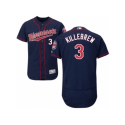 Minnesota Twins #3 Harmon Killebrew Navy Blue Flexbase Authentic Collection MLB Jersey