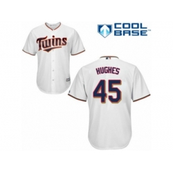 Minnesota Twins #45 Phil Hughes Authentic White Home Cool Base MLB Jersey