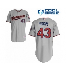 Minnesota Twins Lewis Thorpe Replica Grey Road Cool Base Baseball Player Jersey