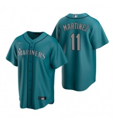 Nike Seattle Mariners #11 Edgar Martinez Aqua Alternate Stitched Baseball Jersey