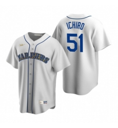 Nike Seattle Mariners #51 Ichiro Suzuki White Cooperstown Collection Home Stitched Baseball Jersey
