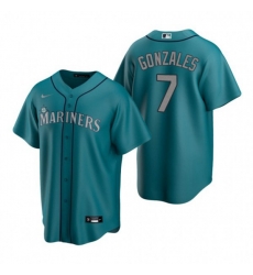 Nike Seattle Mariners #7 Marco Gonzales Aqua Alternate Stitched Baseball Jersey