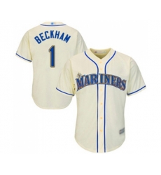 Seattle Mariners #1 Tim Beckham Replica Cream Alternate Cool Base Baseball Jersey