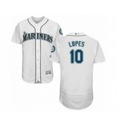 Seattle Mariners #10 Tim Lopes White Home Flex Base Authentic Collection Baseball Player Jersey