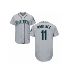 Seattle Mariners #11 Edgar Martinez Grey Flexbase Authentic Collection MLB Jersey