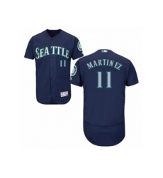 Seattle Mariners #11 Edgar Martinez Navy Blue Flexbase Authentic Collection MLB Jersey