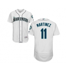 Seattle Mariners #11 Edgar Martinez White Flexbase Authentic Collection Baseball Jersey