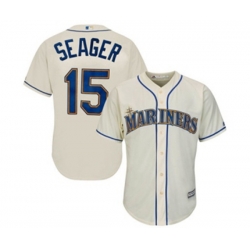 Seattle Mariners #15 Kyle Seager Majestic Cream Cool Base Player Jersey Seattle Mariners #15 Kyle Seager Majestic Cream Cool Base Player Jersey