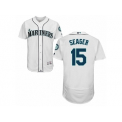 Seattle Mariners #15 Kyle Seager White Flexbase Authentic Collection MLB Jersey Seattle Mariners #15 Kyle Seager White Flexbase Authentic Collection MLB Jersey
