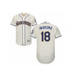 Seattle Mariners #18 Hisashi Iwakuma Cream Flexbase Authentic Collection MLB Jersey