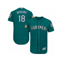 Seattle Mariners #18 Hisashi Iwakuma Teal Green Flexbase Authentic Collection MLB Jersey Seattle Mariners #18 Hisashi Iwakuma Teal Green Flexbase Authentic Collection MLB Jersey