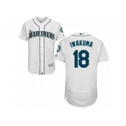 Seattle Mariners #18 Hisashi Iwakuma White Flexbase Authentic Collection MLB Jersey Seattle Mariners #18 Hisashi Iwakuma White Flexbase Authentic Collection MLB Jersey