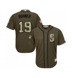 Seattle Mariners #19 Jay Buhner Authentic Green Salute to Service Baseball Jersey