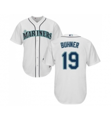 Seattle Mariners #19 Jay Buhner Replica White Home Cool Base Baseball Jersey